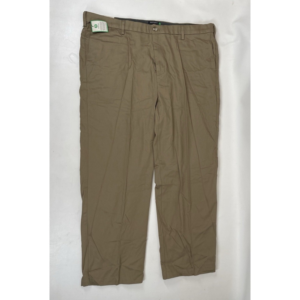 Dockers‎ Signature Iron Free Khaki Stain Defender Comfort Pants Mens 42x30 Beige